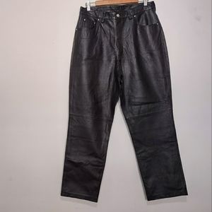 Newportnews Vintage Lined Black Leather Pants